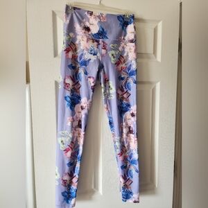 Kyodan Size Small Floral Purple Leggings